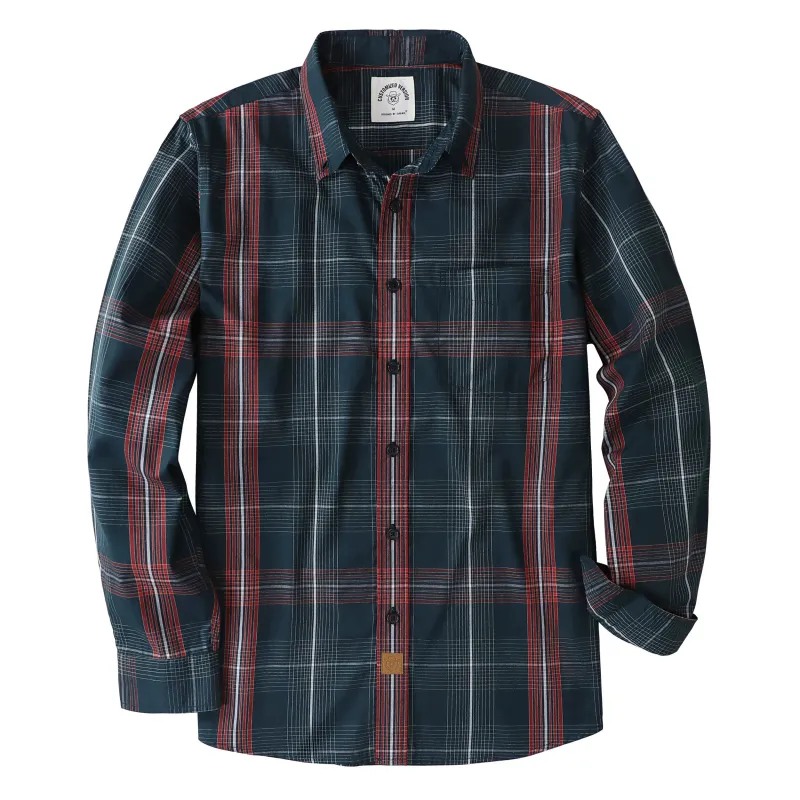 Dubinik® 3.2 oz Mens Long Sleeve Casual Button Down Vintage Plaid Shirts#52030 made by Dubinik