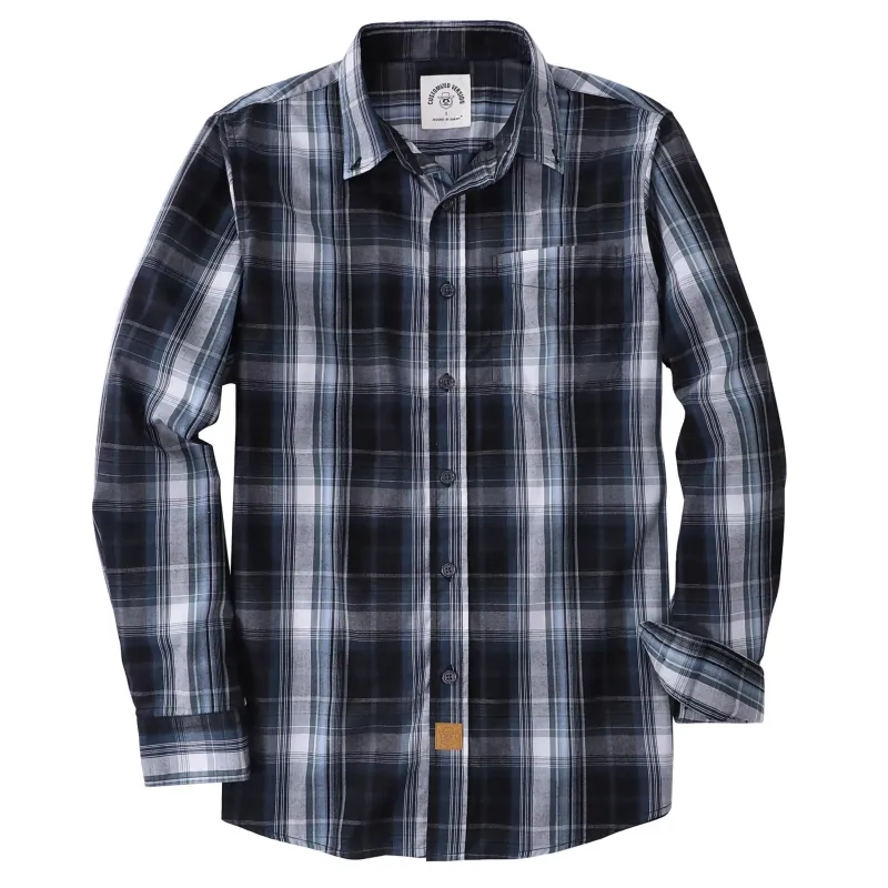 Dubinik® 3.2oz Mens Long Sleeve Casual Button Down Vintage Plaid Shirts#52024 made by Dubinik
