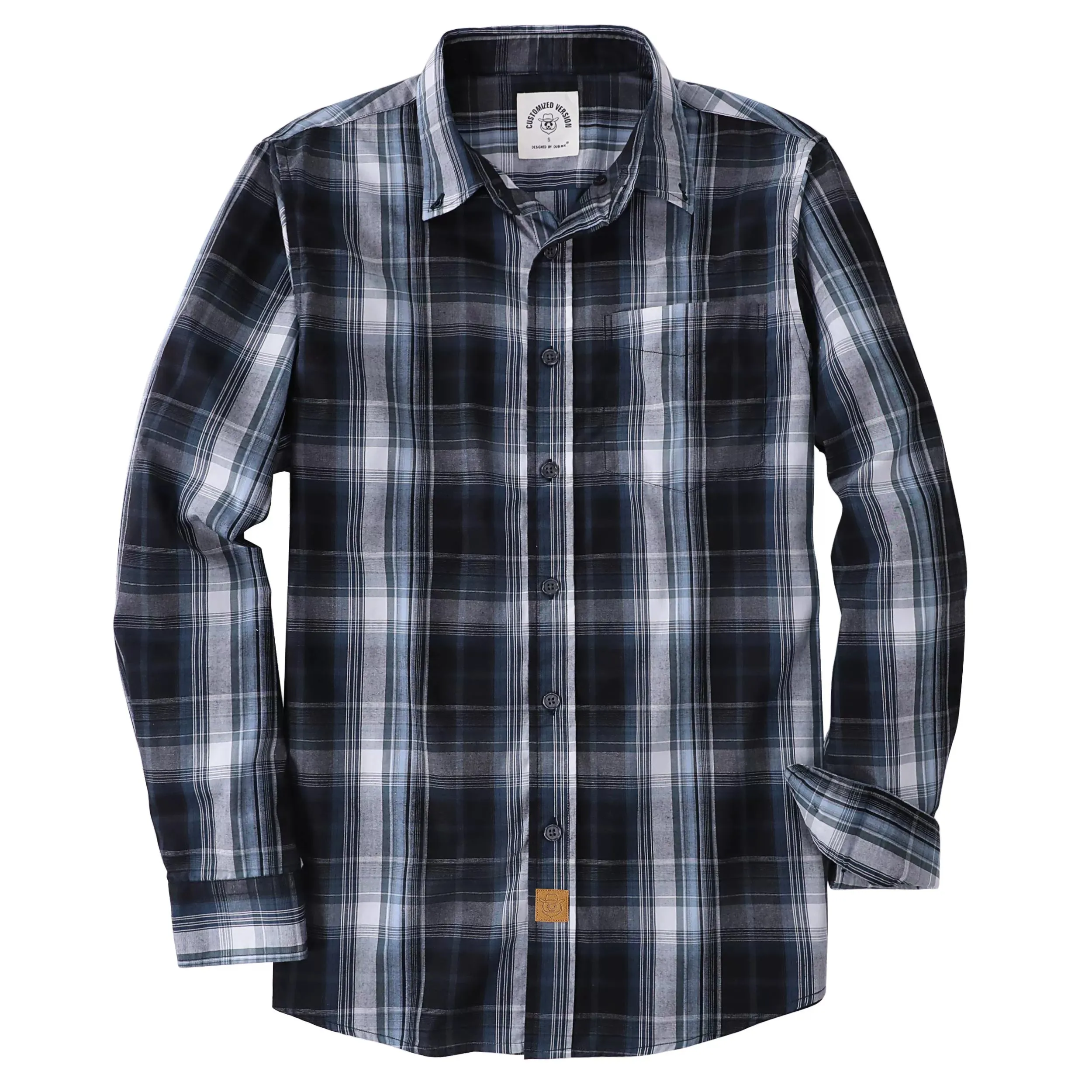 Dubinik® 3.2oz Mens Long Sleeve Casual Button Down Vintage Plaid Shirts#52024 sold by Dubinik