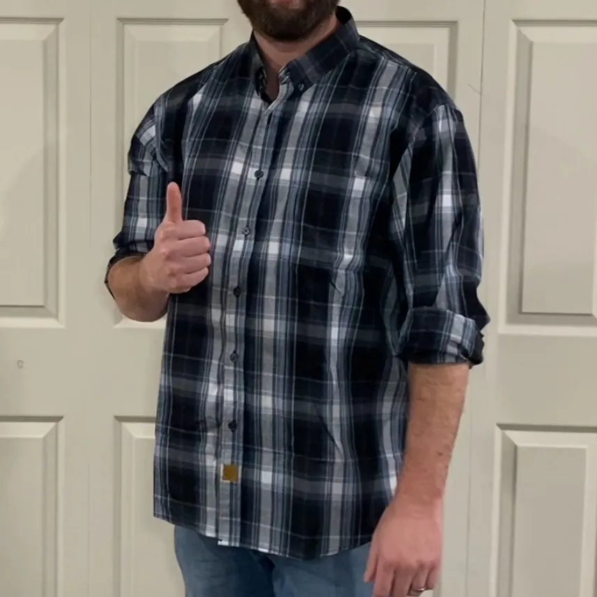 Dubinik® 3.2oz Mens Long Sleeve Casual Button Down Vintage Plaid Shirts#52024 sold by Dubinik product image thumbnail 2