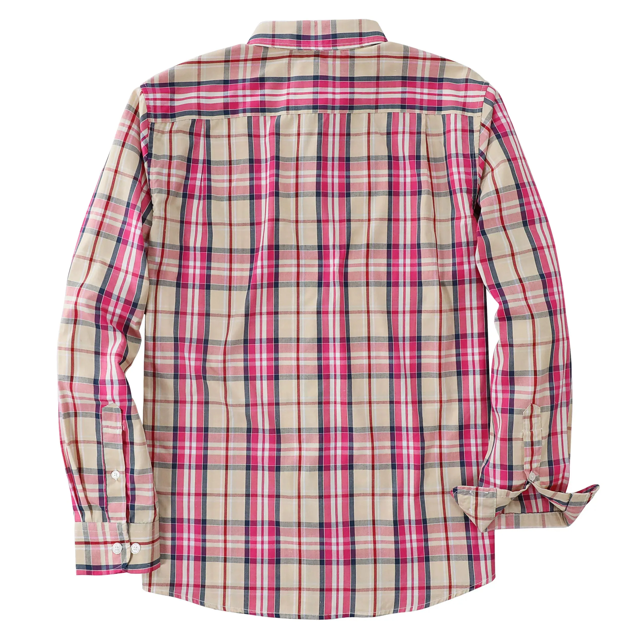 Dubinik® 3.2oz Mens Long Sleeve Casual Button Down Vintage Plaid Shirts#52023 sold by Dubinik product image thumbnail 2