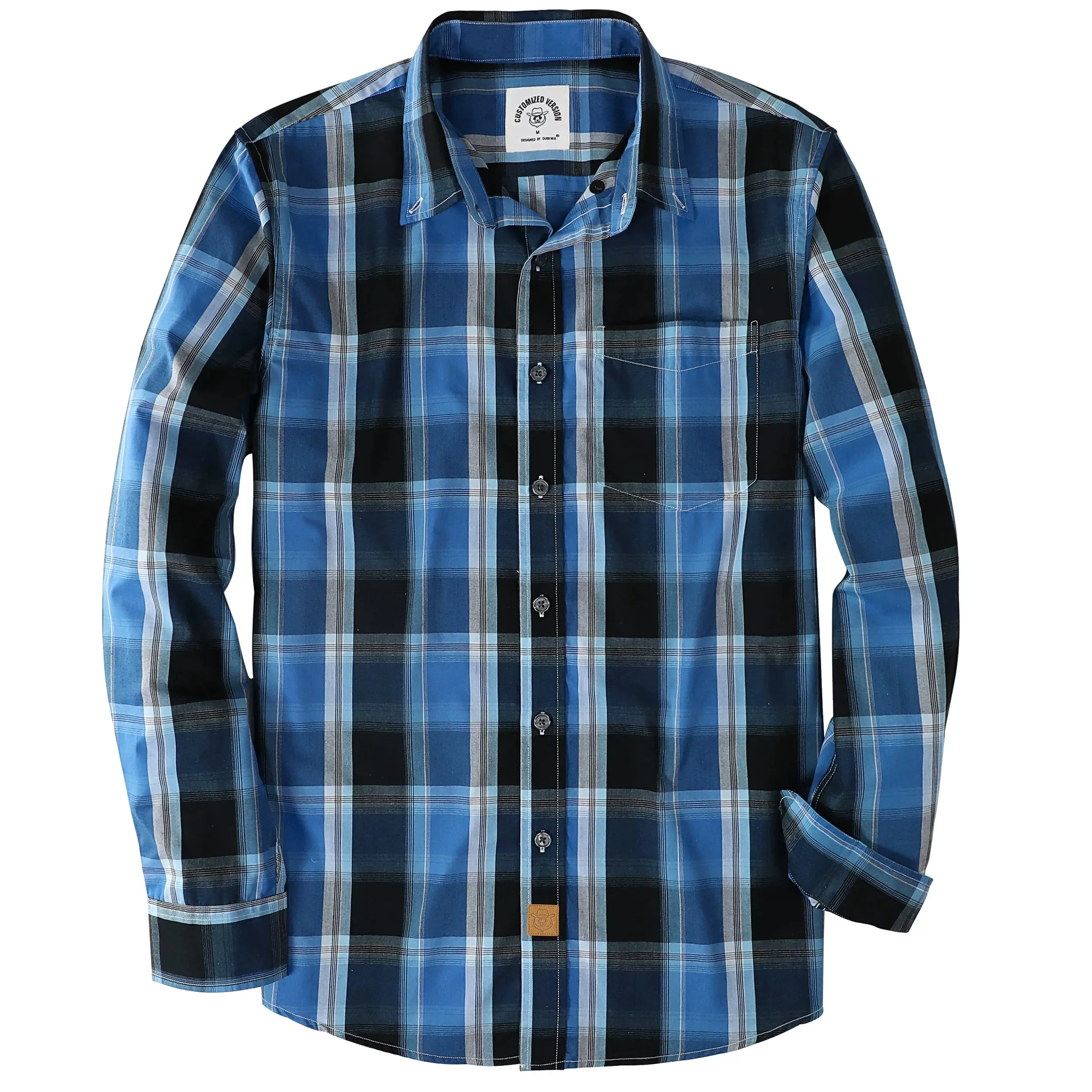 Dubinik® 3.2 oz Mens Long Sleeve Casual Button Down Vintage Plaid Shirts#52019 sold by Dubinik