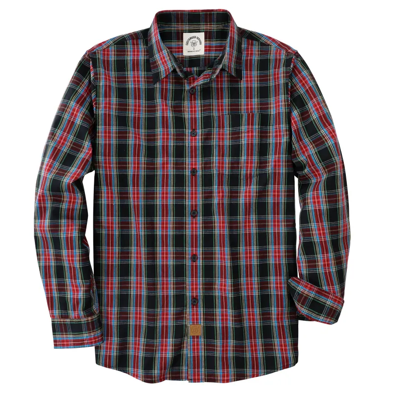 Dubinik® 3.2oz Mens Long Sleeve Casual Button Down Vintage Plaid Shirts#52011 made by Dubinik