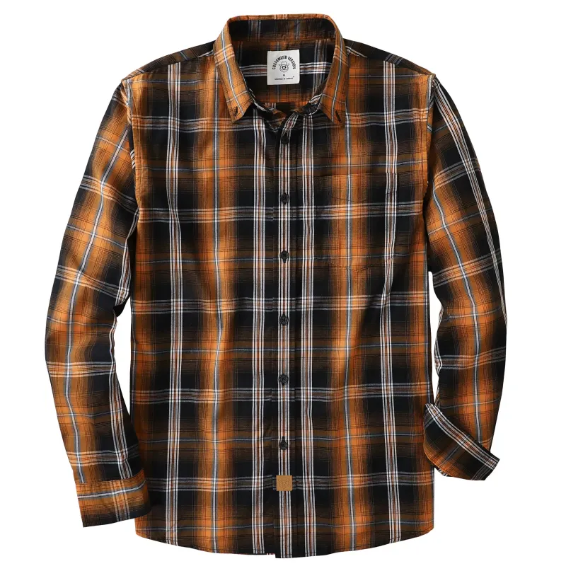 Dubinik® 3.2oz Mens Long Sleeve Casual Button Down Vintage Plaid Shirts#52005 made by Dubinik