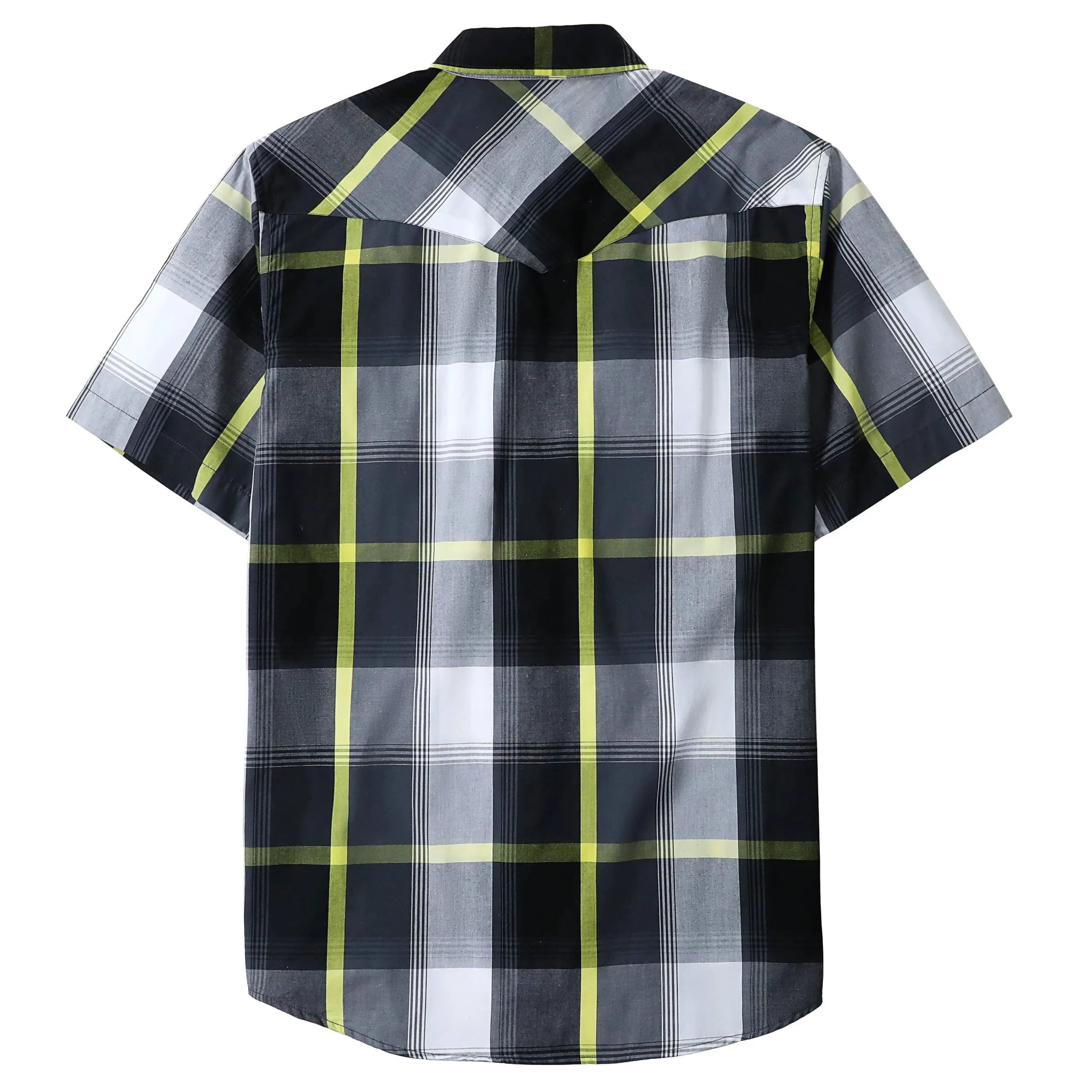 Dubinik® Western Shirts for Men Short Sleeve Plaid Pearl Snap Shirts for Men Button Up Shirt Cowboy Casual Work Shirt#41017 sold by Dubinik product image thumbnail 2