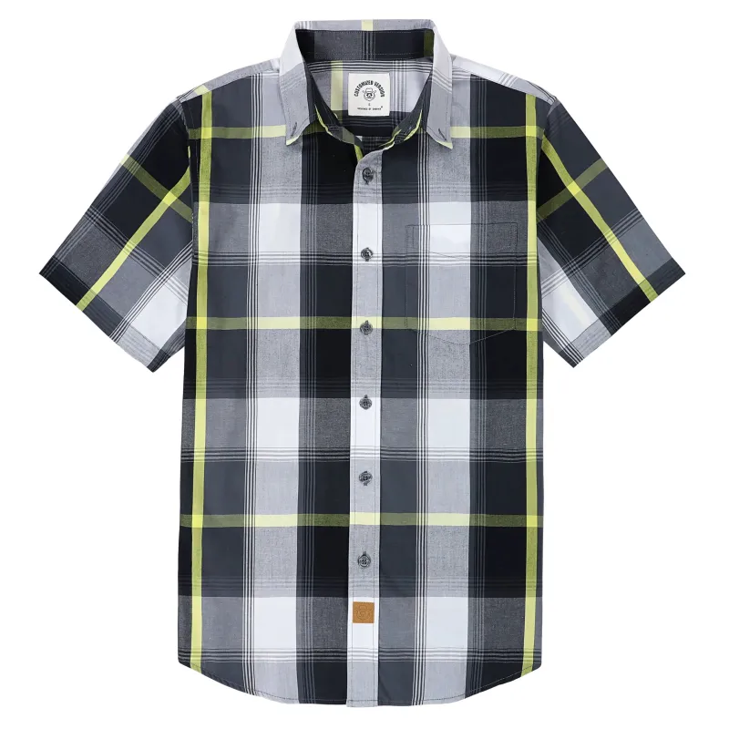 Dubinik® Mens Short Sleeve Button Down Shirts Summer Vintage Short Sleeve Button Down Men Lightweight Men's Casual Shirts#51017 made by Dubinik