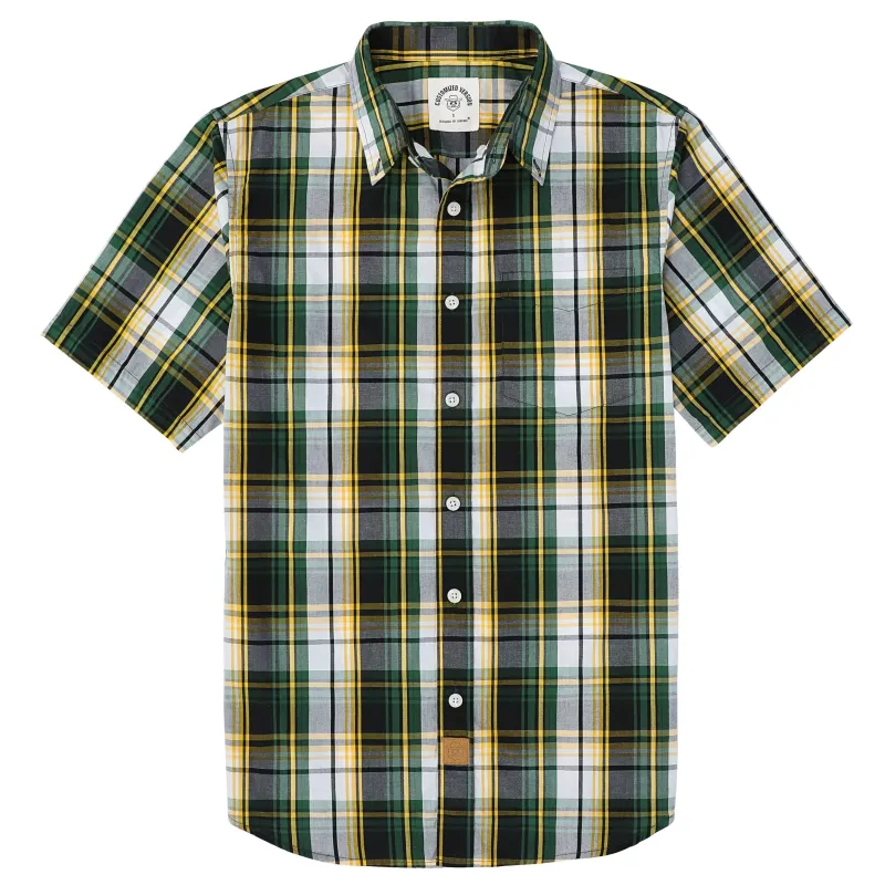 Dubinik® Green Mens Short Sleeve Button Down Shirts Summer Vintage Short Sleeve Button Down Men Lightweight Men's Casual Shirts#51004 made by Dubinik