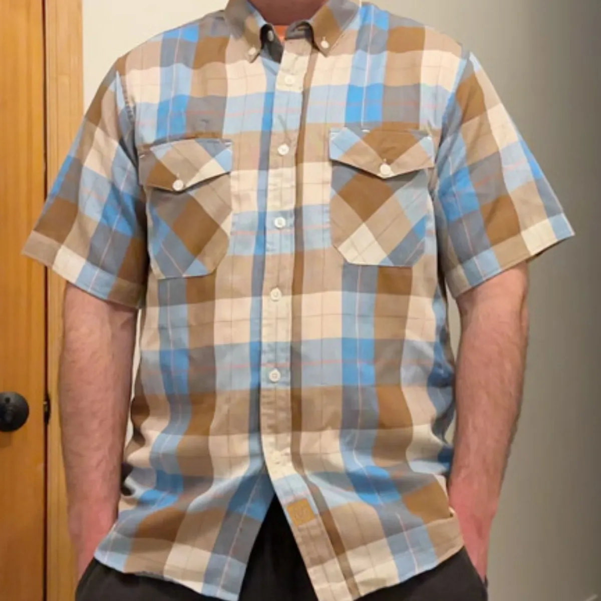 Dubinik® Bamboo Viscose Mens Short Sleeve Button Down Pockets Shirts#39701 sold by Dubinik product image thumbnail 2