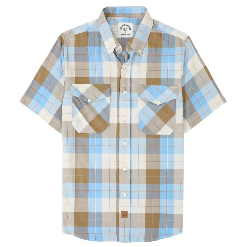 Dubinik® Bamboo Viscose Mens Short Sleeve Button Down Pockets Shirts#39701 made by Dubinik