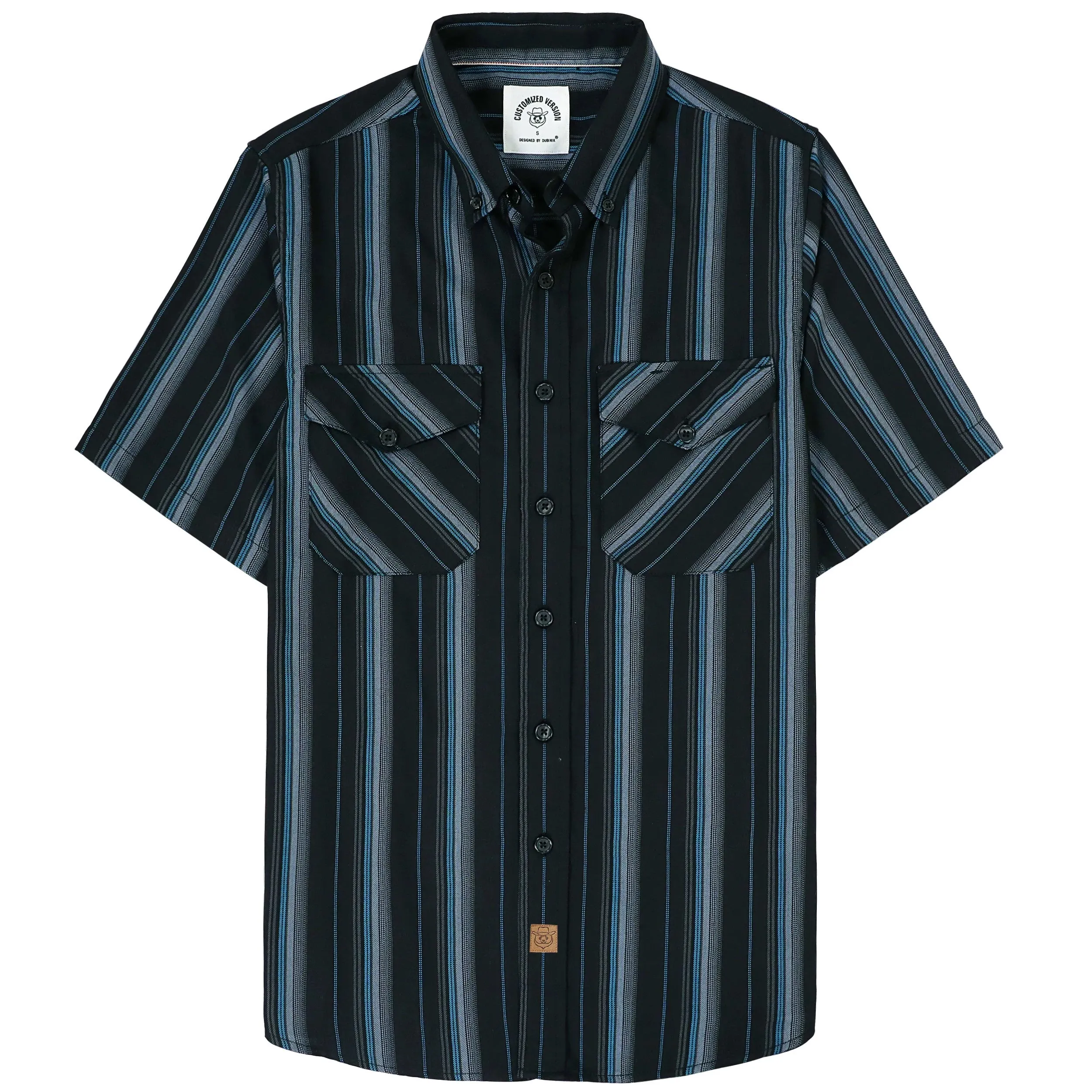 Dubinik® Bamboo Viscose Mens Short Sleeve Button Down Pockets Shirts#39506 sold by Dubinik