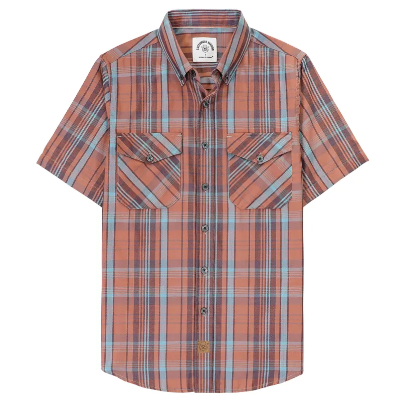 Dubinik® Bamboo Viscose Mens Short Sleeve Button Down Pockets Shirts#39016 made by Dubinik