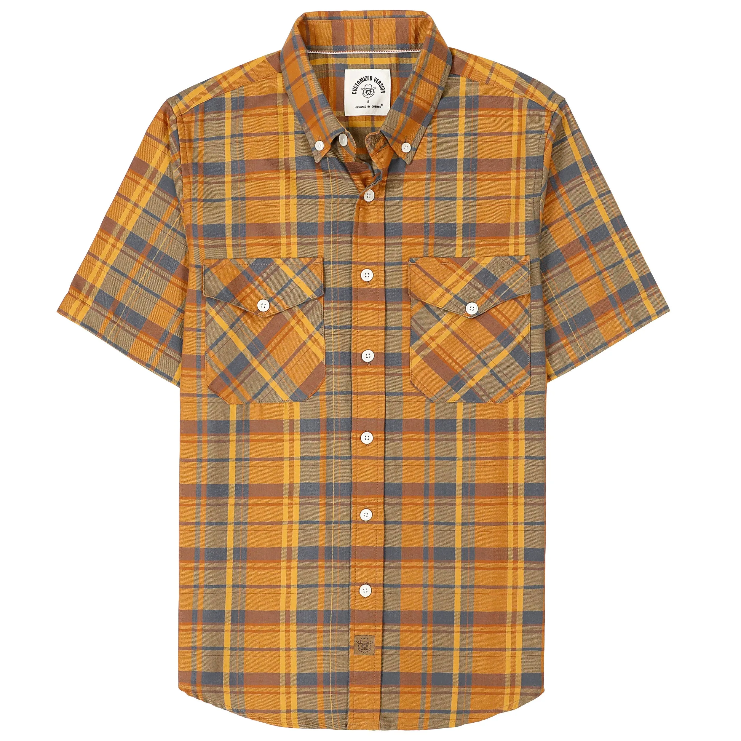 Dubinik® Bamboo Viscose Mens Short Sleeve Button Down Pockets Shirts#39009 sold by Dubinik