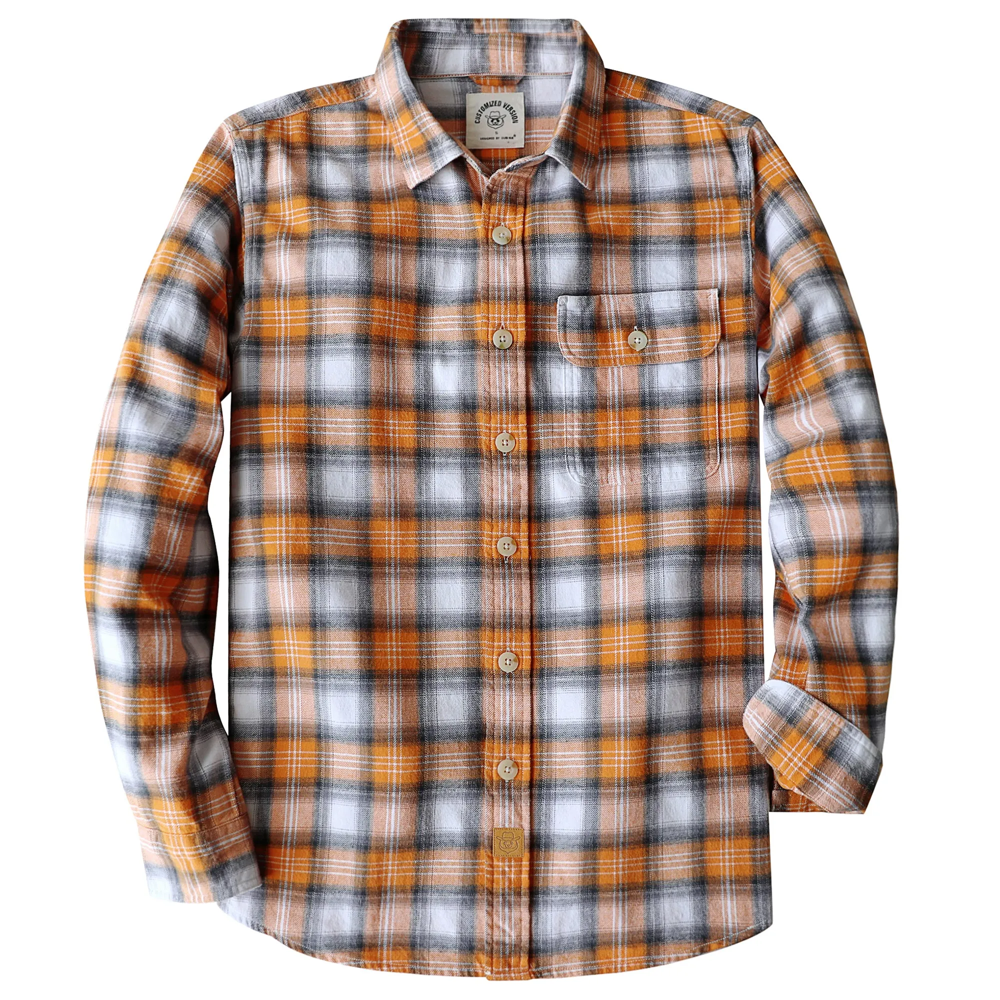 Dubinik® 6oz Mens Long Sleeve Midweight Flannel Shirt Warm Casual Soft Cotton Button Down Plaid Shirt #3418 sold by Dubinik