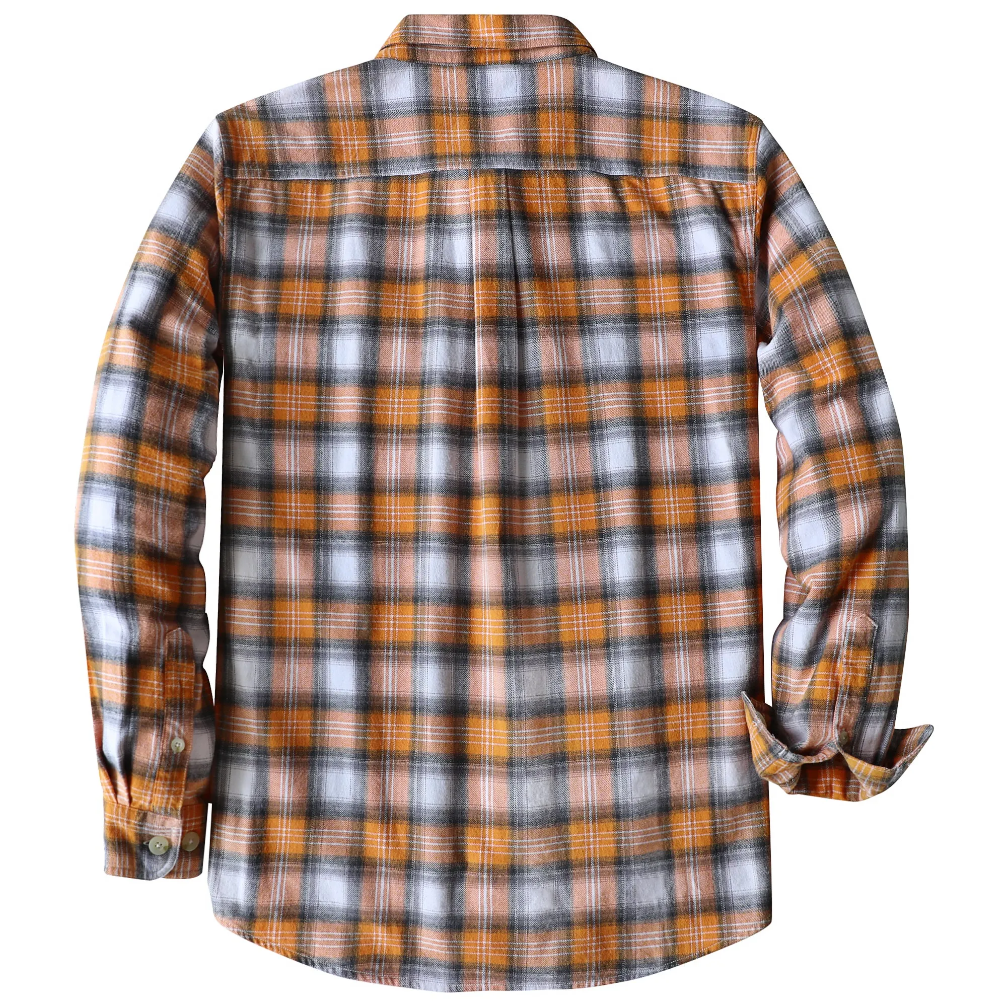 Dubinik® 6oz Mens Long Sleeve Midweight Flannel Shirt Warm Casual Soft Cotton Button Down Plaid Shirt #3418 sold by Dubinik product image thumbnail 5