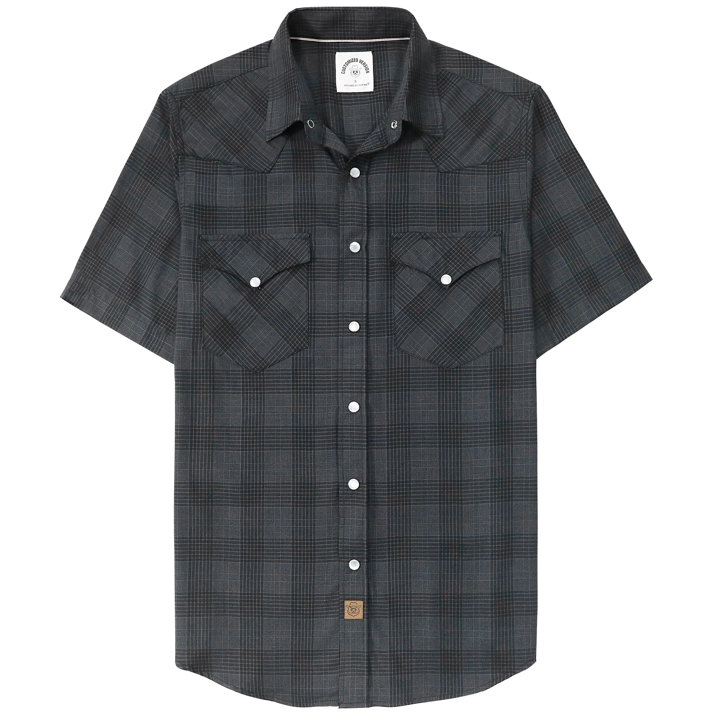 Dubinik®Bamboo Fiber Mens Shirts Short Sleeve Plaid Shirt Men Western Cowboy Pearl Snap Vintage Casual Plaid Shirt #29063 sold by Dubinik