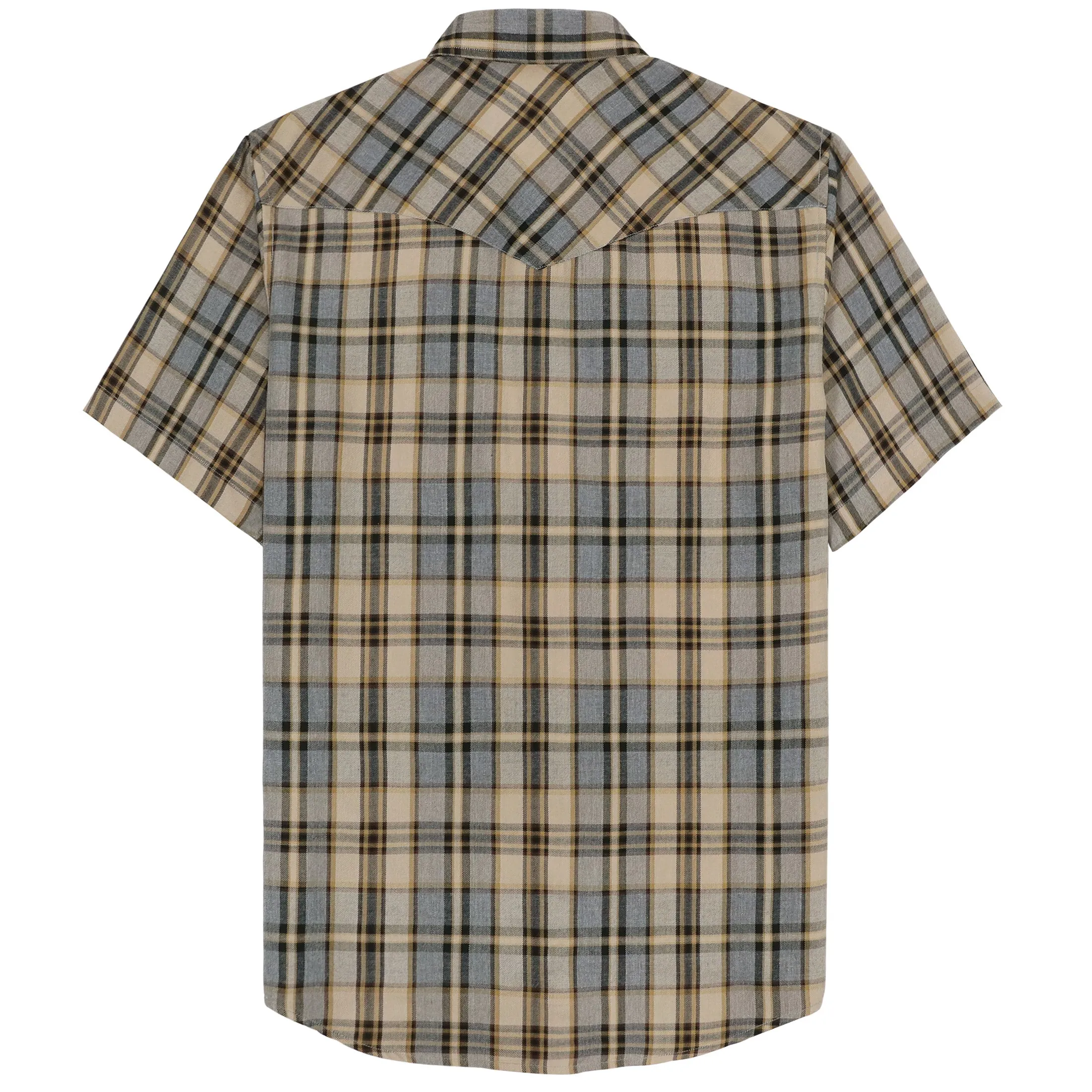 Dubinik®Bamboo Fiber Mens Shirts Short Sleeve Plaid Shirt Men Western Cowboy Pearl Snap Vintage Casual Plaid Shirt #29901 sold by Dubinik product image thumbnail 2