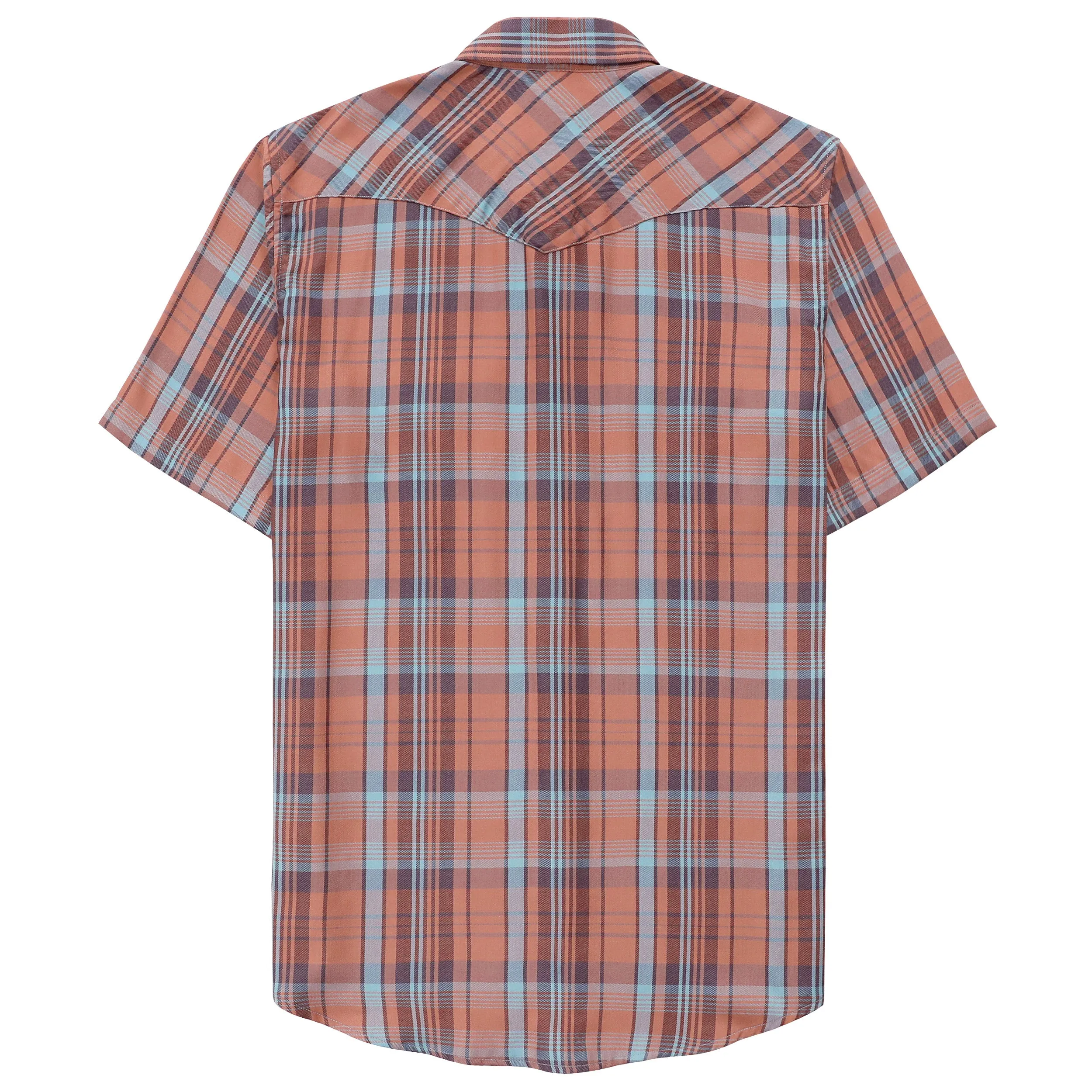 Dubinik®Bamboo Fiber Mens Shirts Short Sleeve Plaid Shirt Men Western Cowboy Pearl Snap Vintage Casual Plaid Shirt #2916 sold by Dubinik product image thumbnail 2