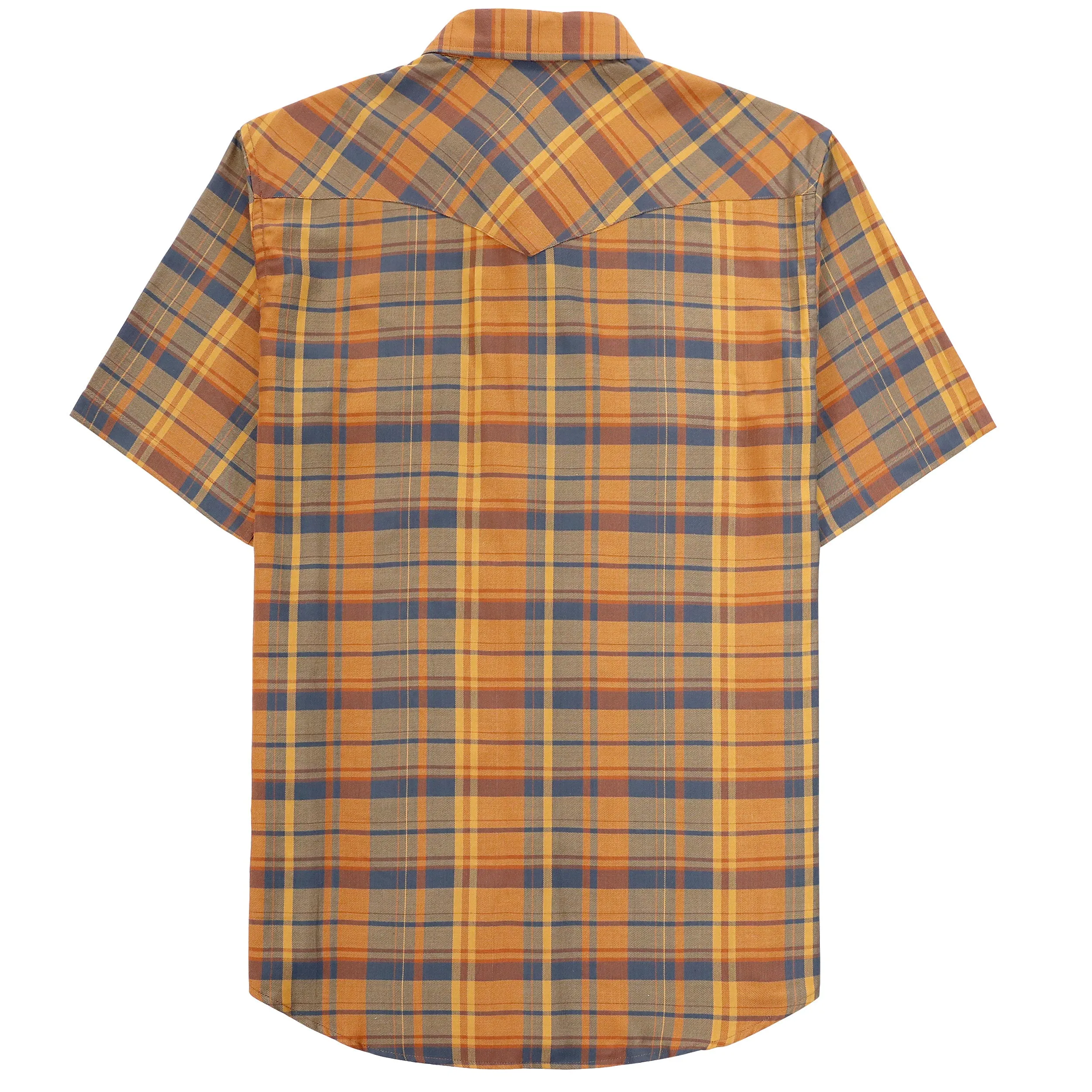 Dubinik®Bamboo Fiber Mens Shirts Short Sleeve Plaid Shirt Men Western Cowboy Pearl Snap Vintage Casual Plaid Shirt #2909 sold by Dubinik product image thumbnail 2