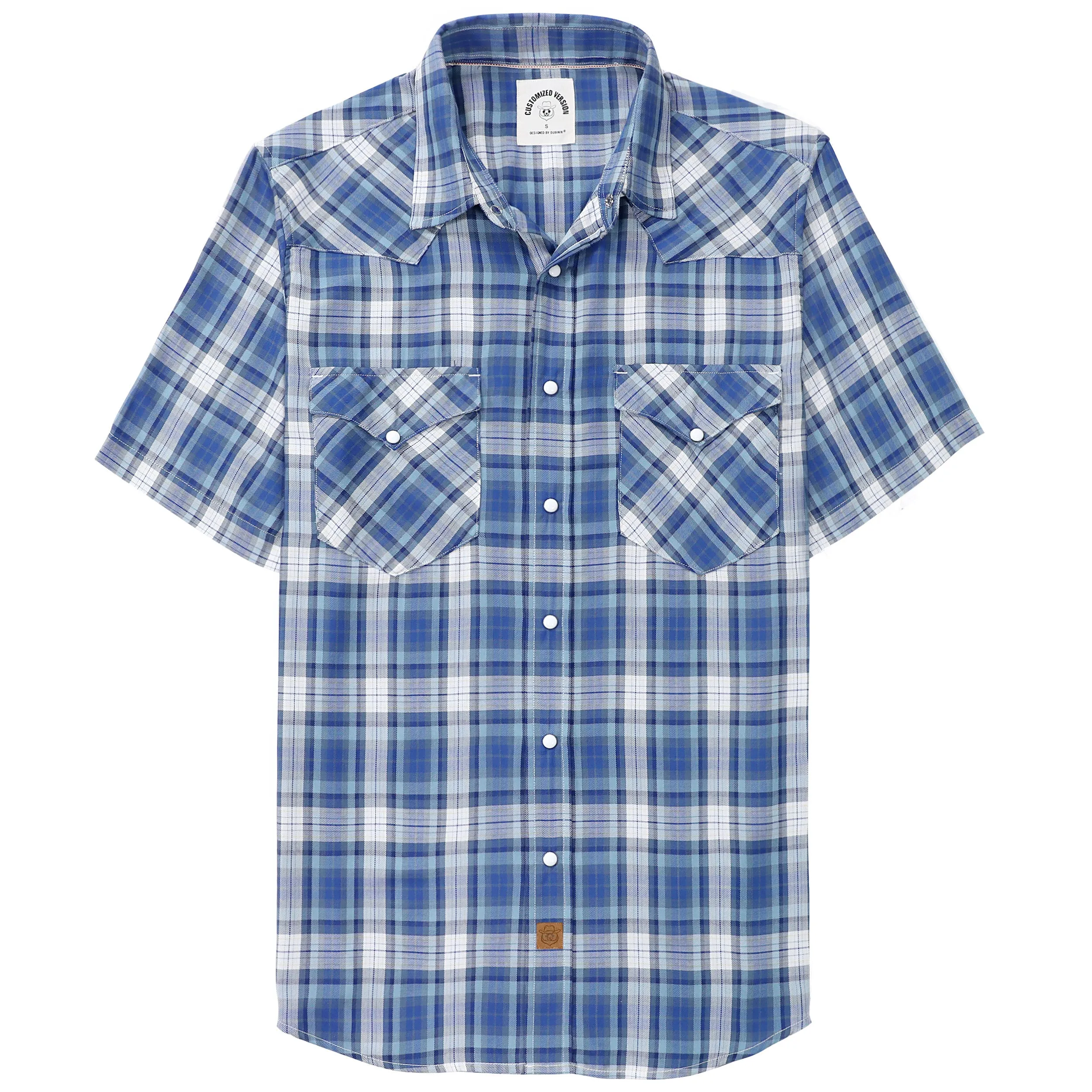 Dubinik®Bamboo Fiber Mens Shirts Short Sleeve Plaid Shirt Men Western Cowboy Pearl Snap Vintage Casual Plaid Shirts for Men #2901 sold by Dubinik