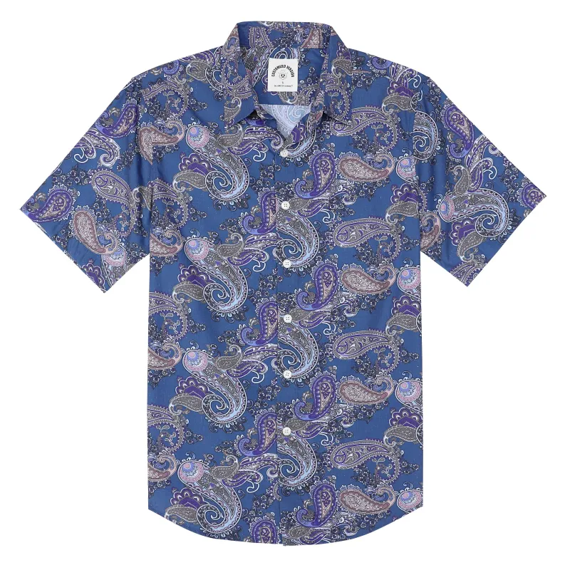 Hawaiian Shirt for Men Aloha Tropical Short Sleeve Button Down Print Beach Shirts #2623 made by Dubinik