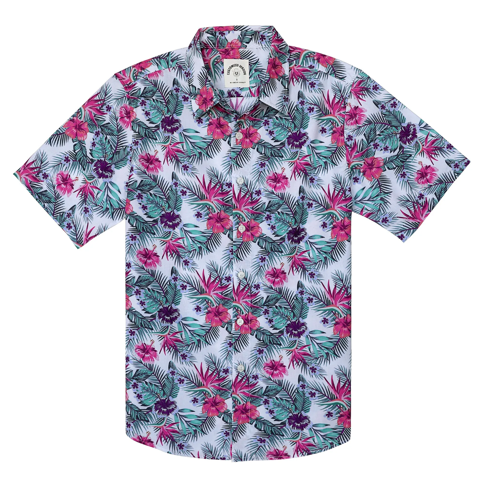 Hawaiian Shirt for Men Aloha Tropical Short Sleeve Button Down Print Beach Shirts #2622 sold by Dubinik