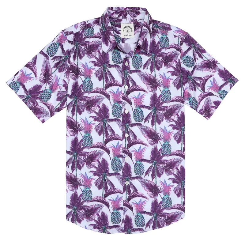 Hawaiian Shirt for Men Aloha Tropical Short Sleeve Button Down Print Beach Shirts #2621 made by Dubinik