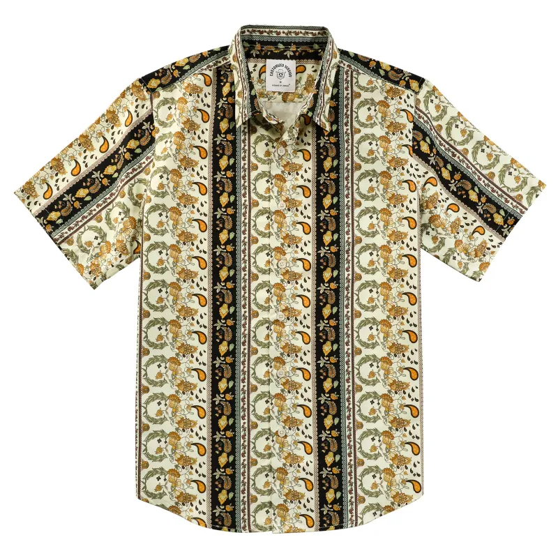 Hawaiian Shirt for Men Aloha Tropical Short Sleeve Button Down Print Beach Shirts #2617 made by Dubinik
