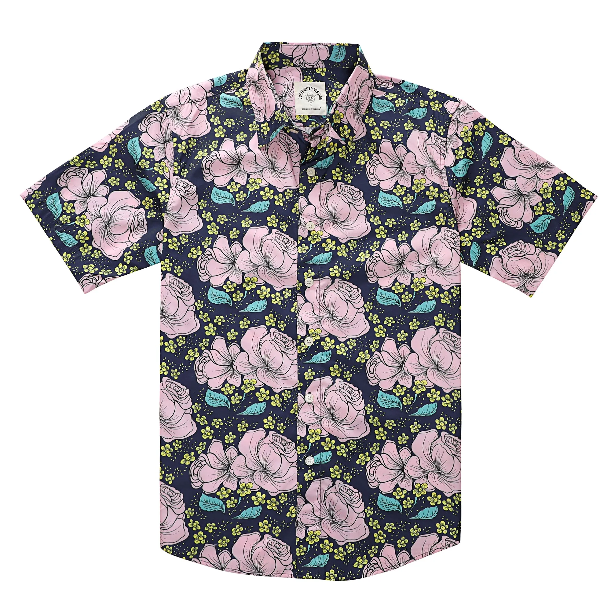 Hawaiian Shirt for Men Aloha Tropical Short Sleeve Button Down Print Beach Shirts #2613 sold by Dubinik
