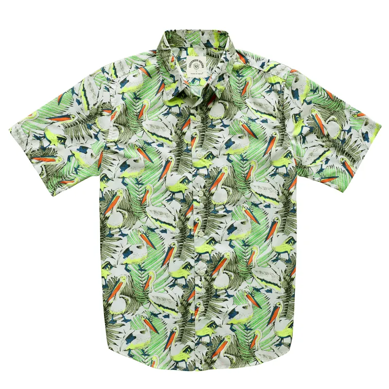 Hawaiian Shirt for Men Aloha Tropical Short Sleeve Button Down Print Beach Shirts #2611 made by Dubinik