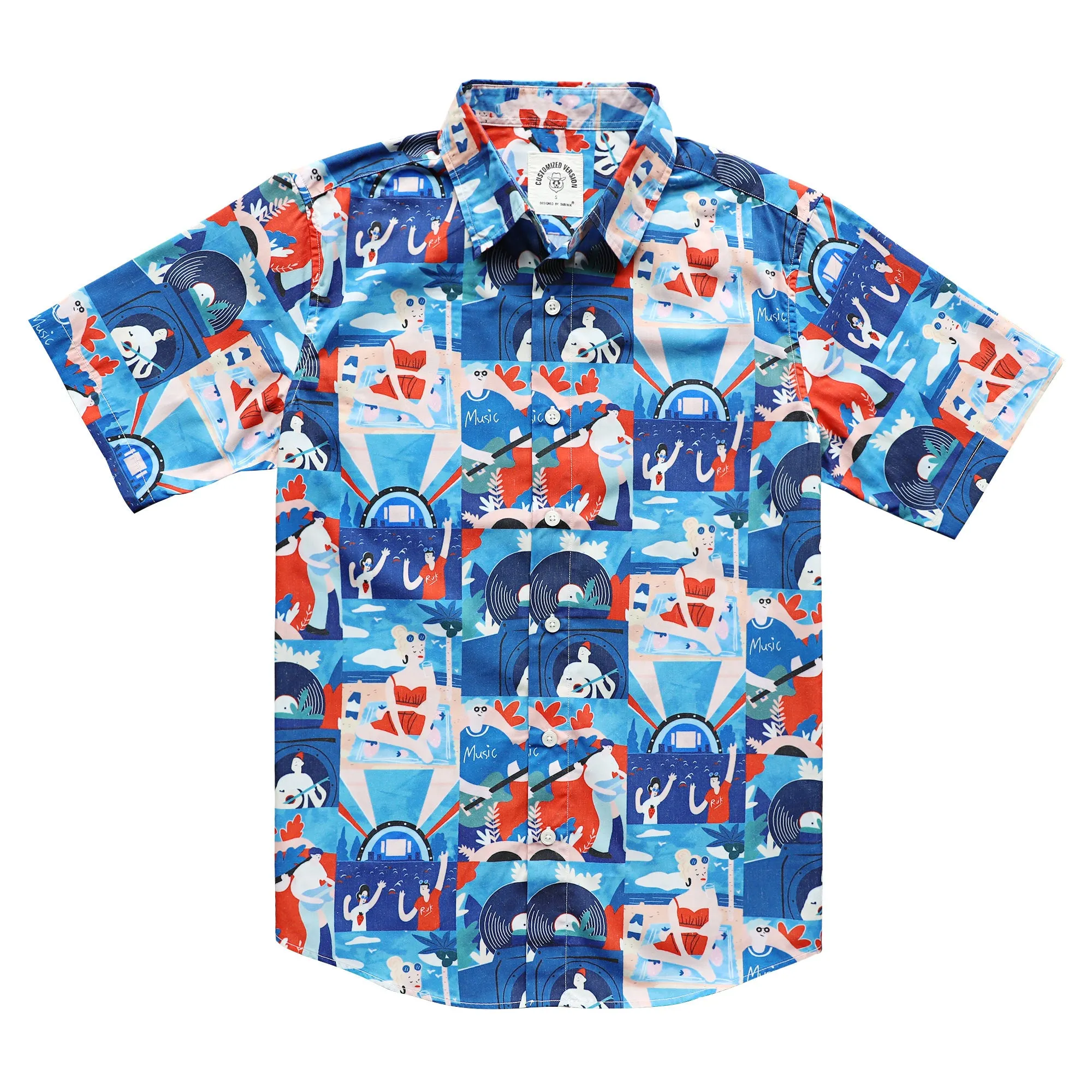 Hawaiian Shirt for Men Aloha Tropical Short Sleeve Button Down Print Beach Shirts #2607 sold by Dubinik