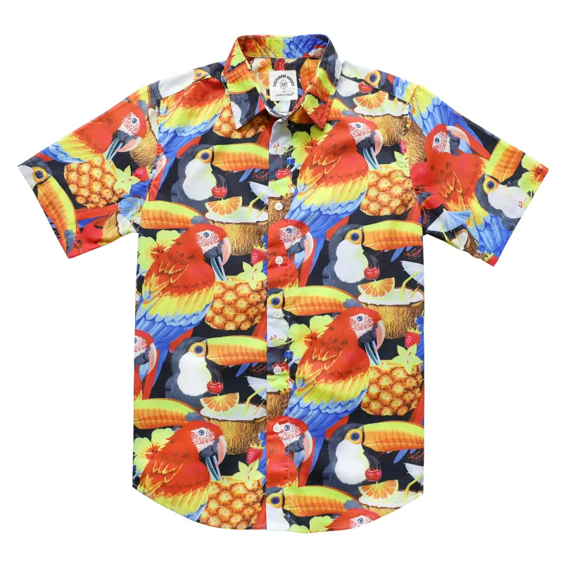 Hawaiian Shirt for Men Aloha Tropical Short Sleeve Button Down Print Beach Shirts #2605 made by Dubinik