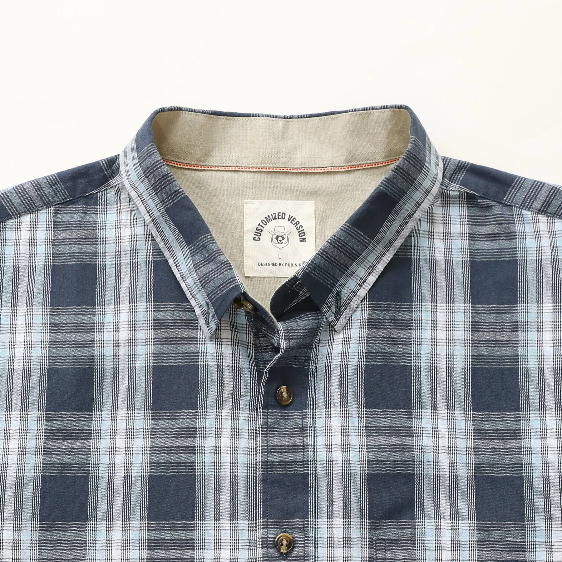 Men's casual short-sleeved cotton shirt #0014 sold by Dubinik product image thumbnail 3