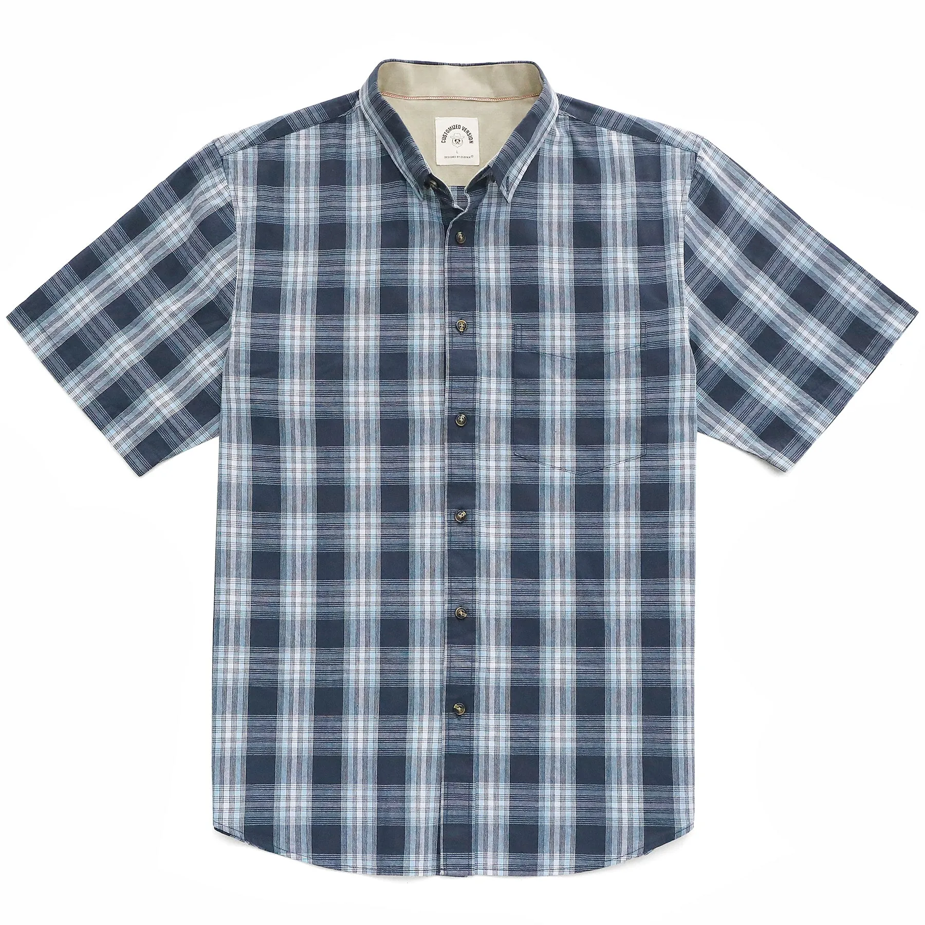 Men's casual short-sleeved cotton shirt #0014 sold by Dubinik