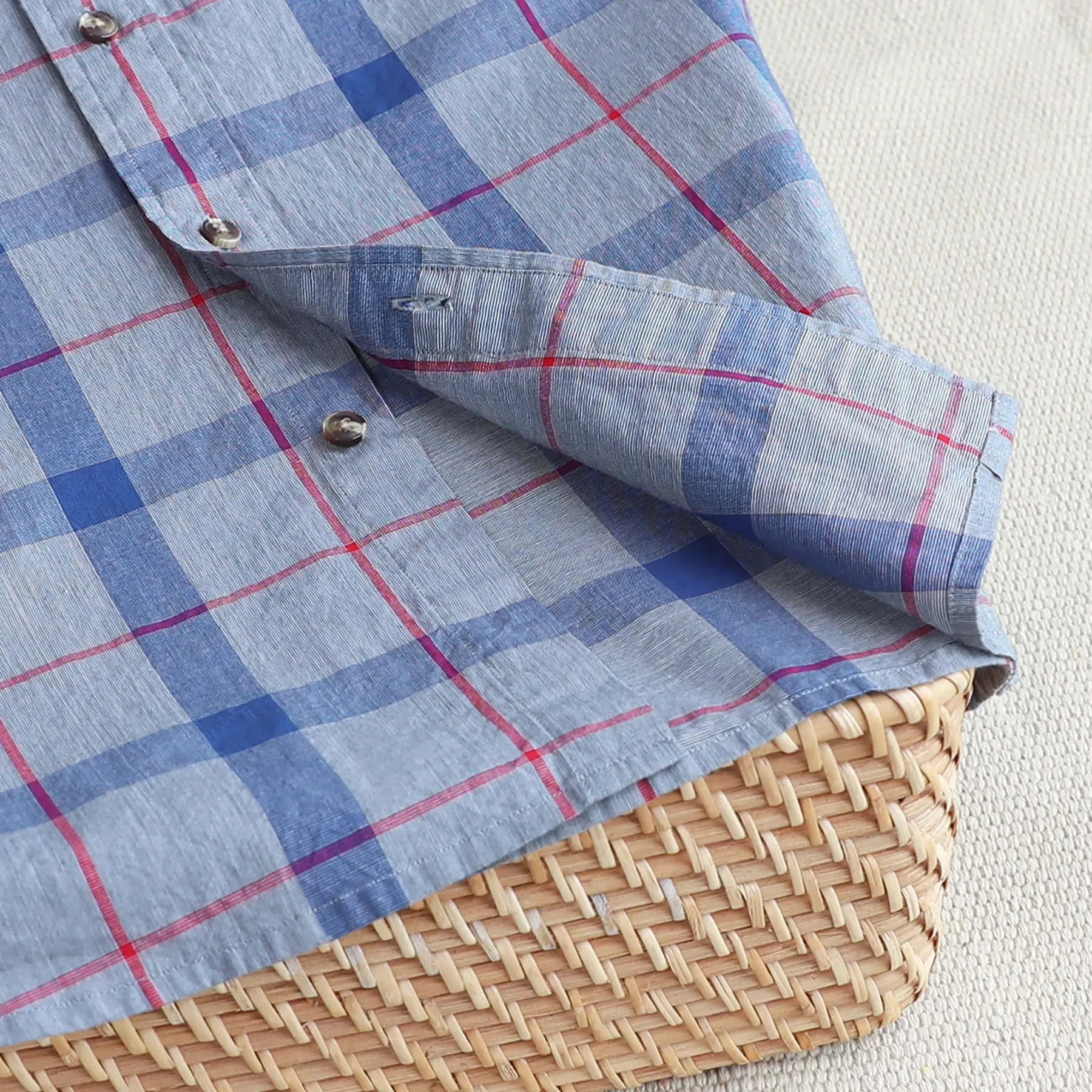 Men's casual short-sleeved cotton shirt #0004 sold by Dubinik product image thumbnail 4