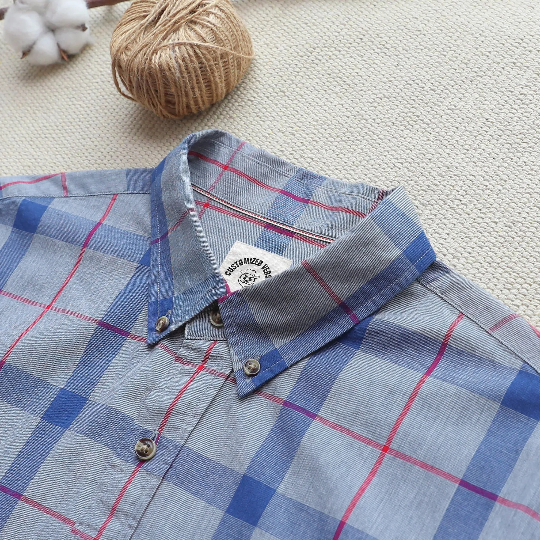 Men's casual short-sleeved cotton shirt #0004 sold by Dubinik product image thumbnail 2
