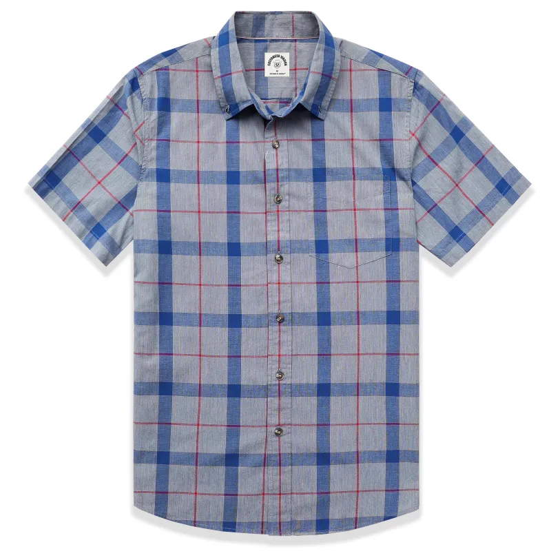 Men's casual short-sleeved cotton shirt #0004 made by Dubinik