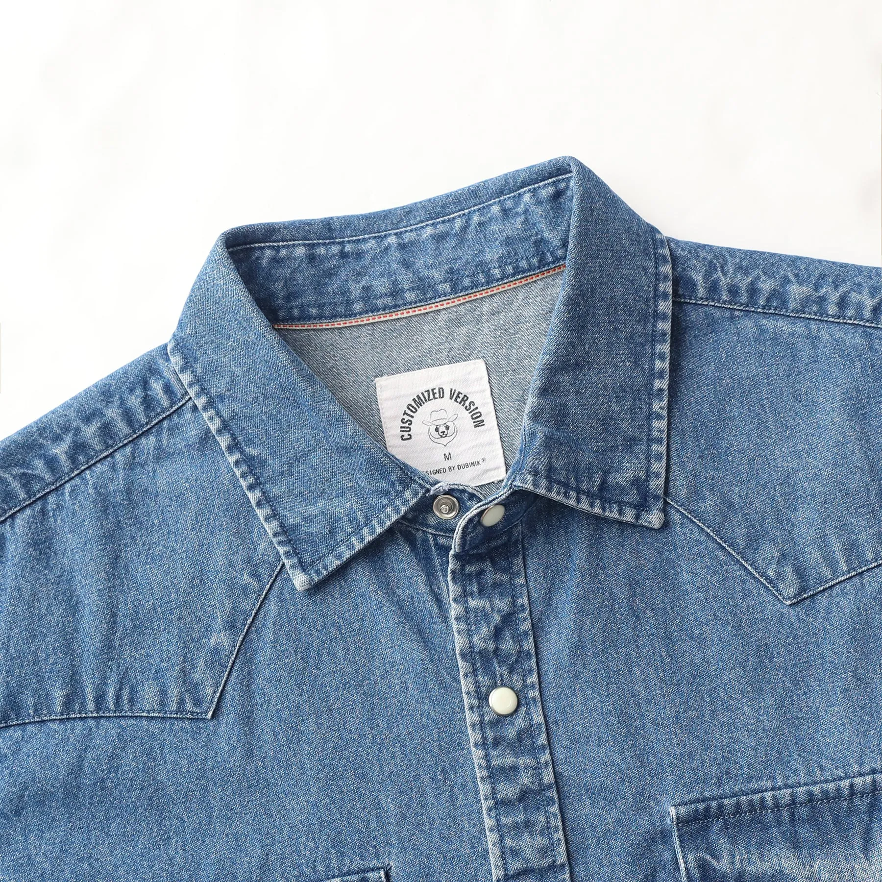 8.8oz Men's cotton long sleeve denim shirt #4601 sold by Dubinik product image thumbnail 3