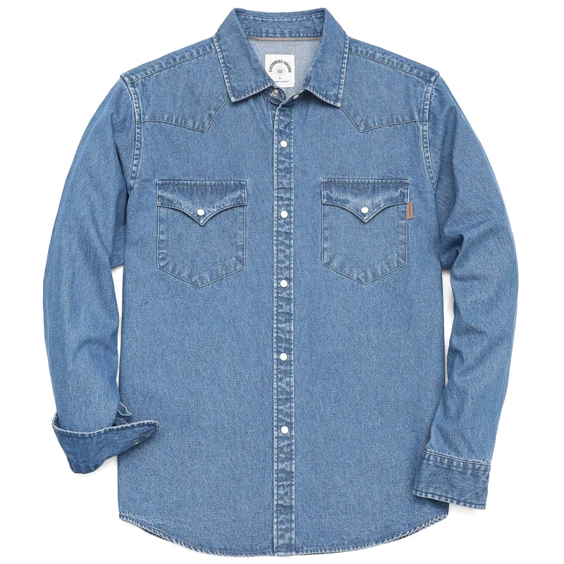 8.8oz Men's cotton long sleeve denim shirt #4601 made by Dubinik