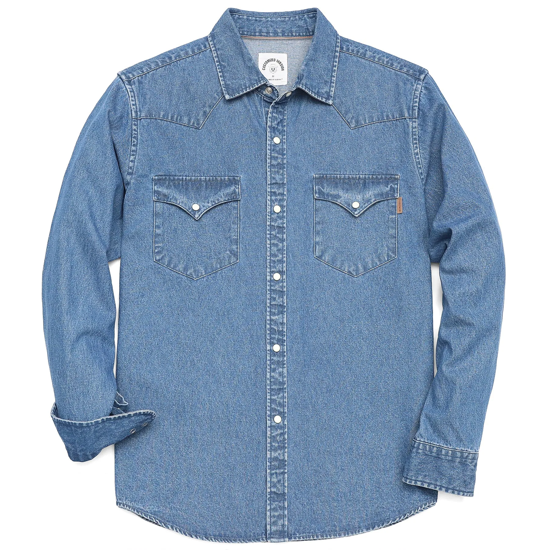 8.8oz Men's cotton long sleeve denim shirt #4601 sold by Dubinik