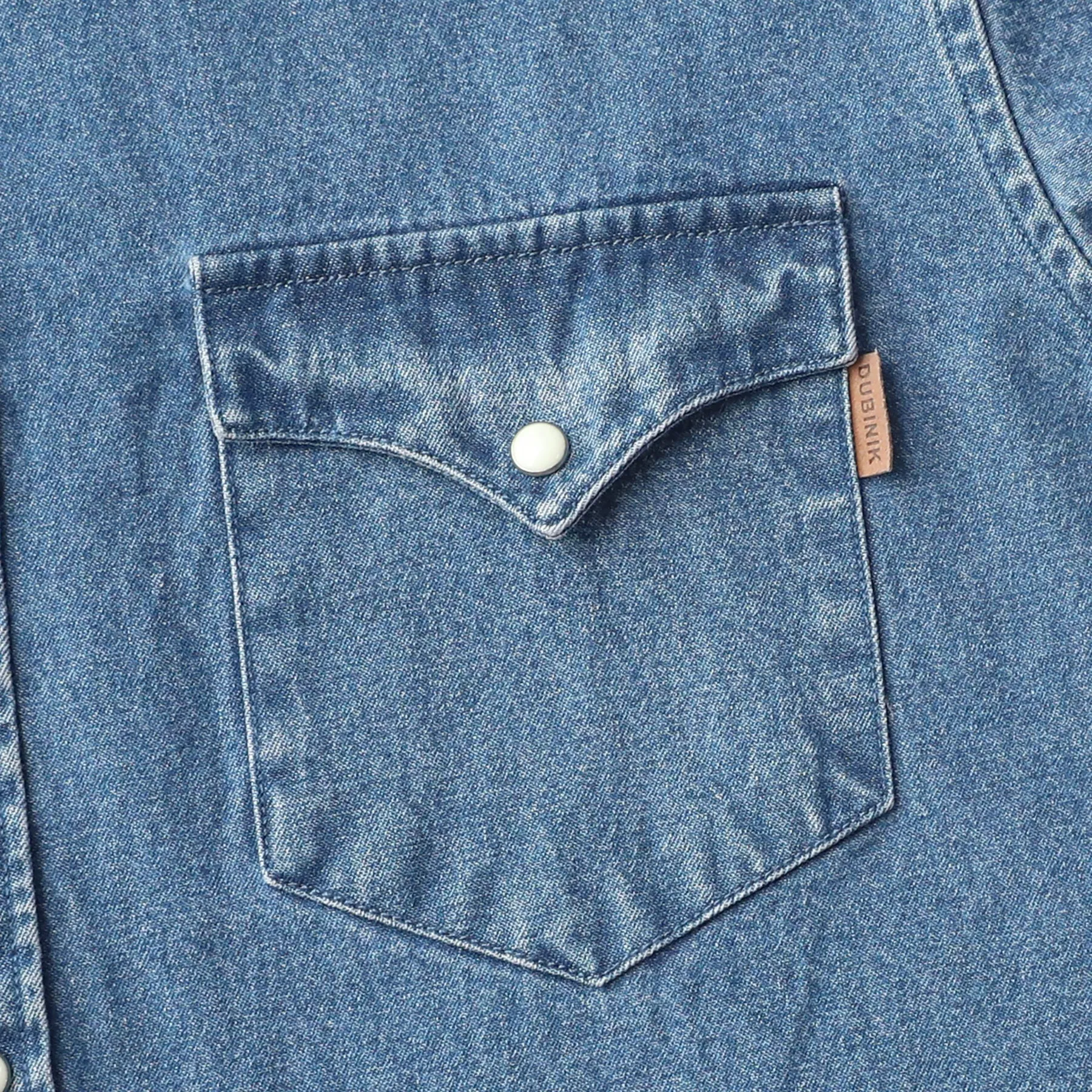8.8oz Men's cotton long sleeve denim shirt #4601 sold by Dubinik product image thumbnail 5