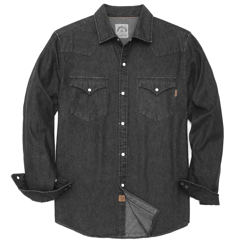 8.8oz Men's cotton long sleeve denim shirt #4600 made by Dubinik