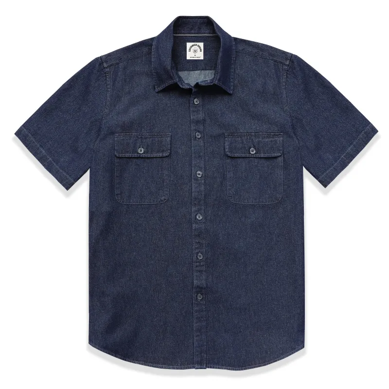 Men's cotton short-sleeved denim shirt #5500 made by Dubinik
