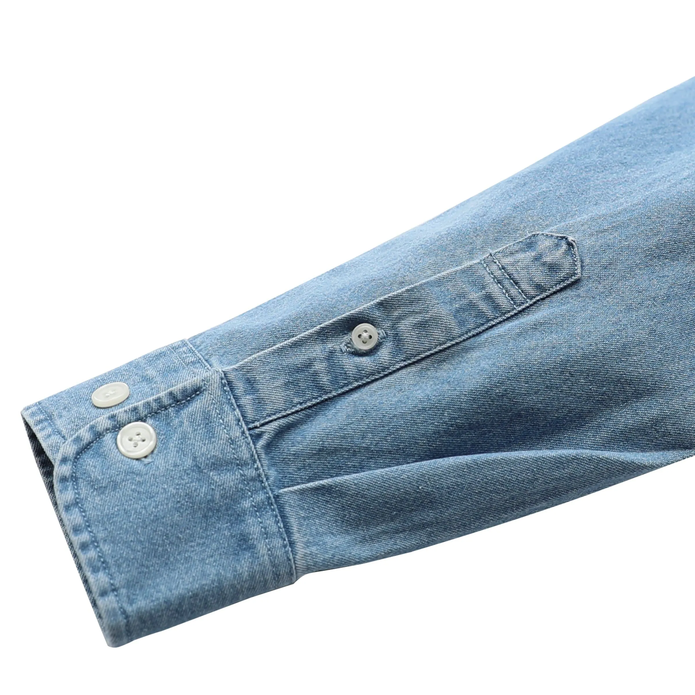 8.8oz Men's cotton long sleeve denim shirt #4501 sold by Dubinik product image thumbnail 5
