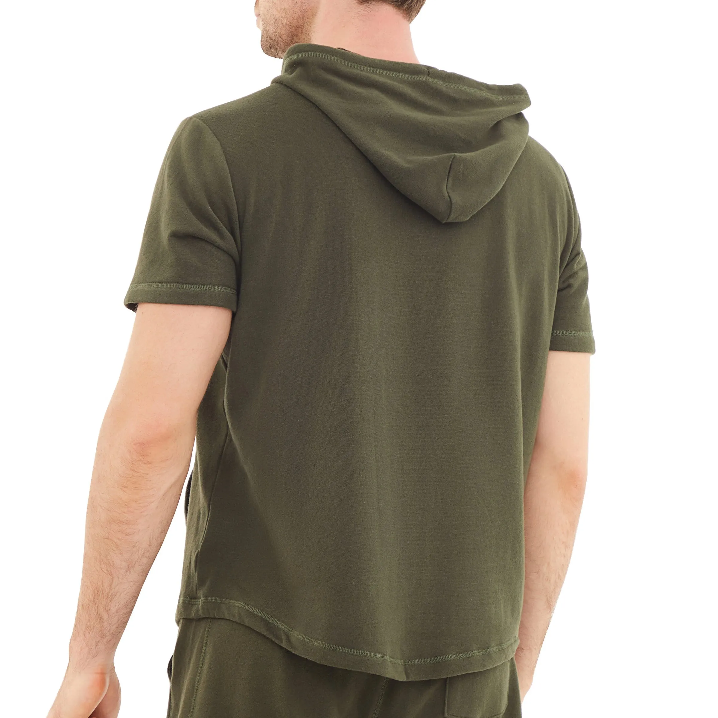 Men's Green Hoodies short-sleeved hooded sweatshirt #0604 sold by Dubinik product image thumbnail 3