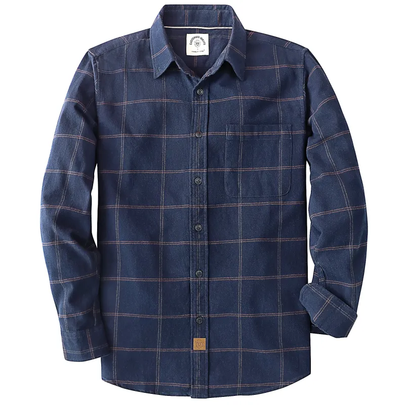 6oz Men's Plaid Flannel Long Sleeve Shirts #0320 made by Dubinik