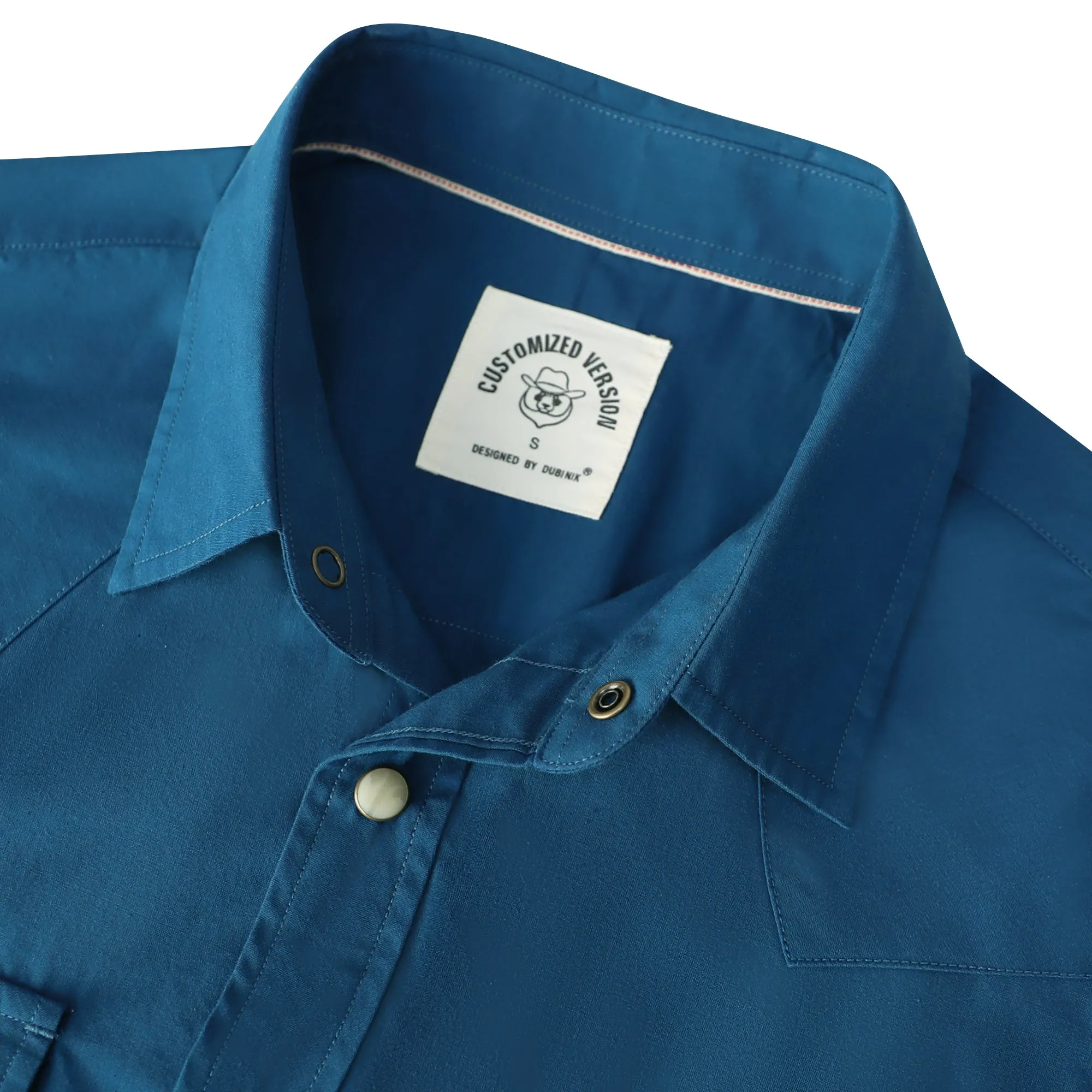 Dubinik® Men's Pearl Snap Sawtooth Pocket Western Plaid Shirt Short Sleeve#47029 sold by Dubinik product image thumbnail 3