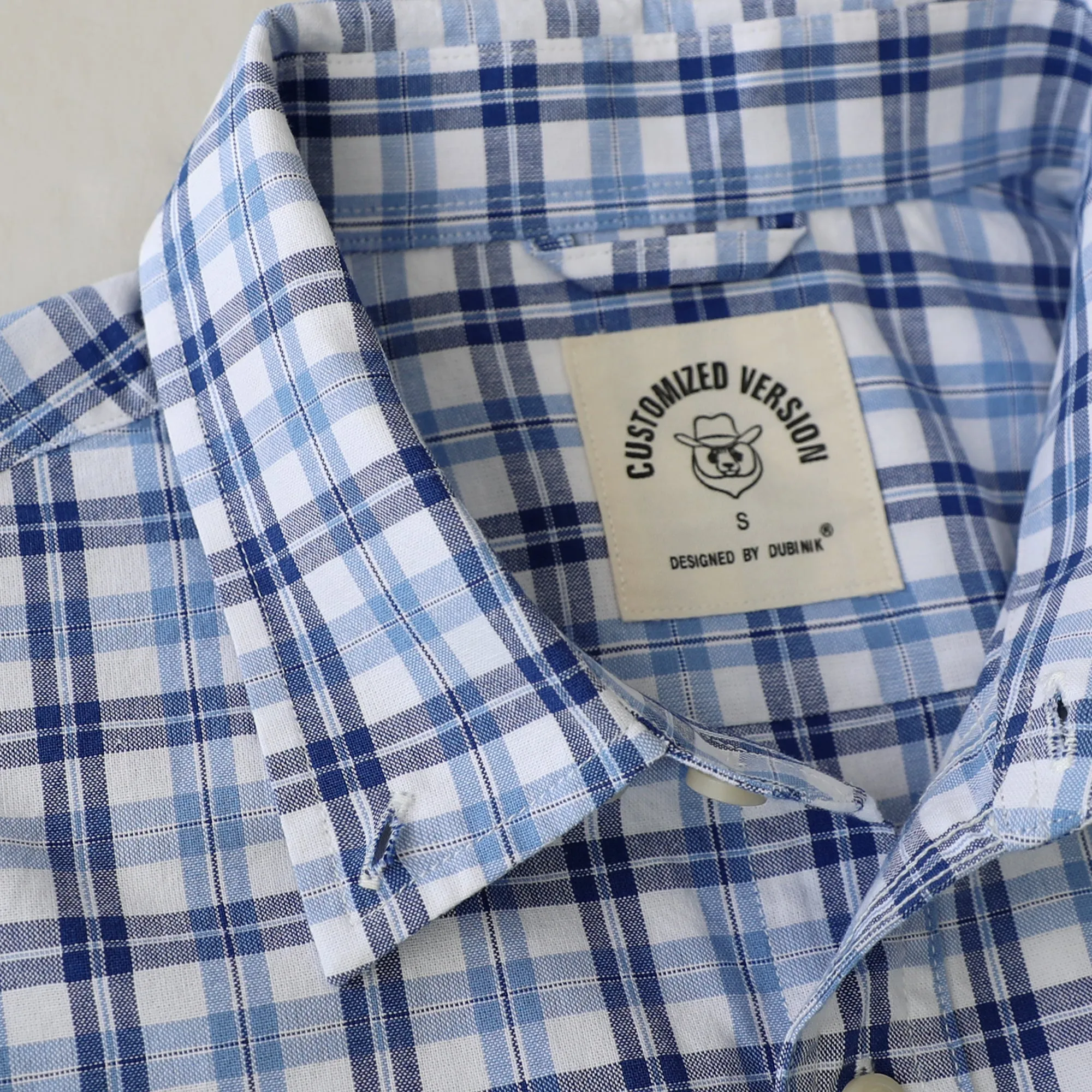 Dubinik® 4.6oz Mens Lightweight Pure Cotton Long Sleeve Plaid Shirt#101811 sold by Dubinik product image thumbnail 5