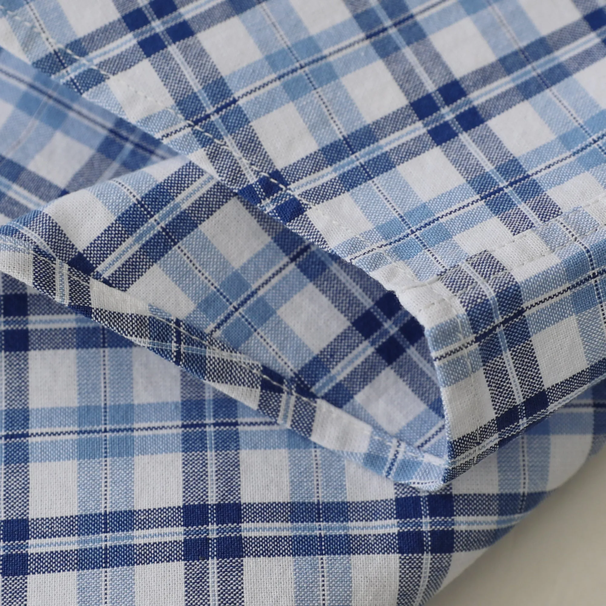Dubinik® 4.6oz Mens Lightweight Pure Cotton Long Sleeve Plaid Shirt#101811 sold by Dubinik product image thumbnail 3