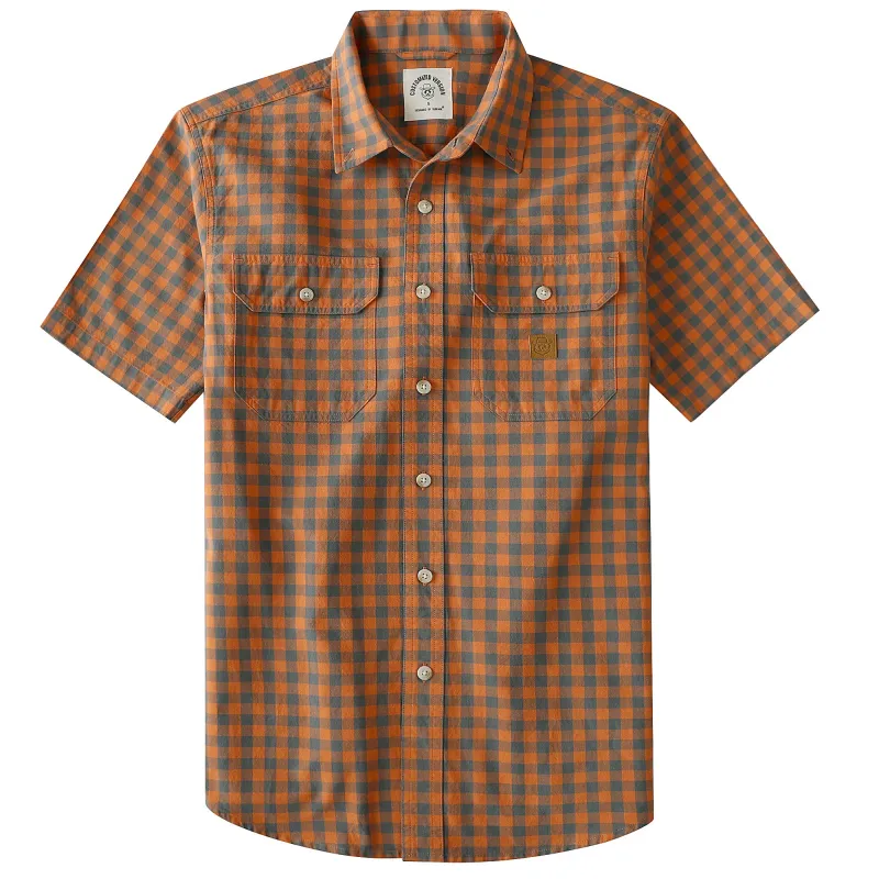 Dubinik® Men’s Button Down Short Sleeve Shirt, Double Pockets, Casual Workwear Plaid#101716 made by Dubinik
