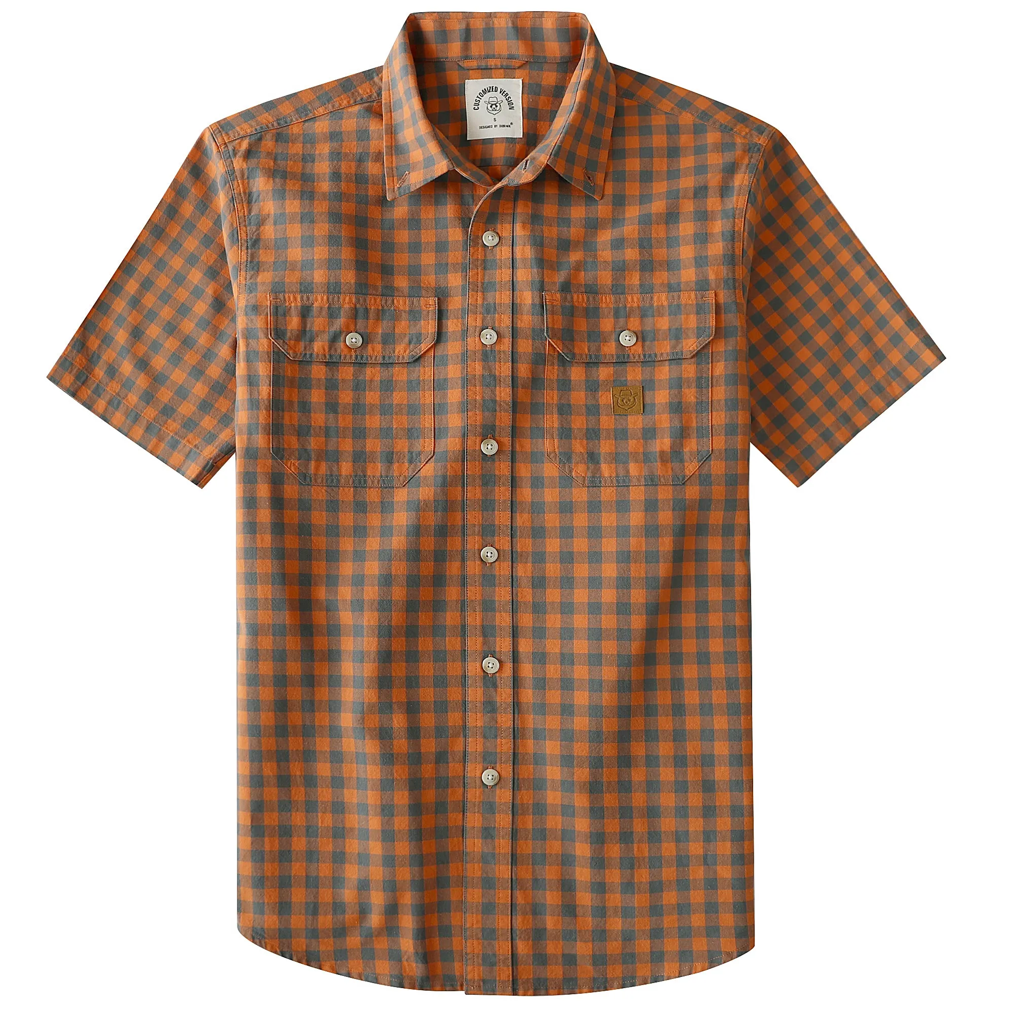 Dubinik® Men’s Button Down Short Sleeve Shirt, Double Pockets, Casual Workwear Plaid#101716 sold by Dubinik